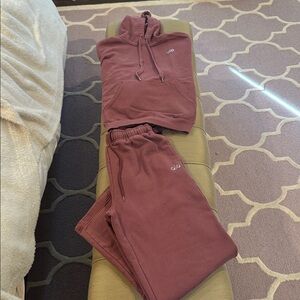 Alo Sweatsuit set Accolade Straight Sweat pants & sweatshirt Pink/Mauve Size M